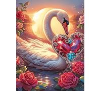 Cisne con corazón y Rosas Puzzle 1000 Piezas Impossible Creativo Animal Salvaje Mascota Rompecabezas 3D Obra De Arte para Toda La Familia Juguete Educativo Decoración 1000 PCS