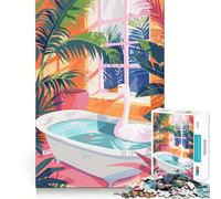 Cisne en bañera con Plantas Tropicales Rompecabezas de 1000 Piezas para Adolescentes Juguete Que desafía la Mente Pasatiempo Relajante Corte preciso Un Bonito Regalo 50x75cm
