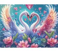 Cisne Heart Rompecabezas 1000 Piezas Cartón para Principiantes Mascota Animal Vacaciones Y Fines De Semana Hobby Y Ocio Calidad Profesional Regalo Cumpleaños 1000 PCS/75x50cm