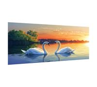Cisne Pintar por Numeros Adultos, Lago Pintura por Numeros Kit, Easy Paint by Numbers Adult Niños, con 3 Pinceles y Pigmento Acrílico, DIY Manualidades Home Decor Regalo 80x120 cm, con Marco, d1632k