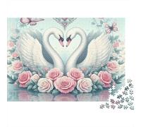 Cisne Puzzle para Adultos Divertido 500 Piece Cromático Otro Reino Decoración, Alivio del Estrés, Juego Educativo, Juego Intelectual, Relajación E Inteligencia (500pcs (52x38cm))