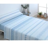 Cisne Rojo Juego de Sabanas Pirineo.Juego de Sabanas Invierno. Sabanas Estampadas Calentitas. Calidad y Diseño. para Cama 180 cm. Color Celeste. Modelo Nazarí. (100148-180-C)