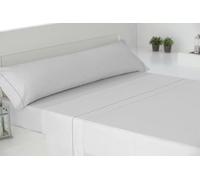 Cisne Rojo Juego Sábanas Algodón 100%, Percal 200 Hilos. para Cama 135 cm. Color Blanco. Modelo Liso. (200058-135-B)