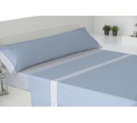 Cisne Rojo Juego Sábanas Poliéster Algodón para Cama 135 cm. Color Celeste. Modelo Estela. (200054-135-C)
