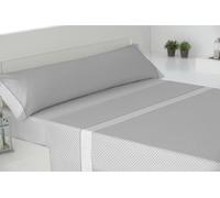 Cisne Rojo Juego Sábanas Poliéster Algodón para Cama 135 cm. Color Gris. Modelo Estela. (200054-135-G)