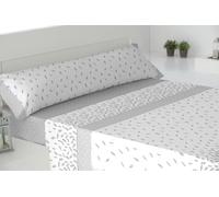 Cisne Rojo Juego Sábanas Poliéster Algodón para Cama 90 cm. Color Gris. Modelo Nora. (200052-90-G)