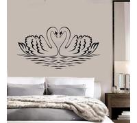 Cisne romántico, pájaro, amor, cisne romántico, vinilo decorativo para pared, dormitorio, sala de estar, decoración del hogar