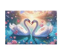 Cisne Rompecabezas 1000 Piezas Cartón Grueso para Adultos Fauna Silvestre Desconectar Rutina Ejercicio Mental Relajante Decoración Dormitorio Regalo 1000 PCS