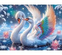 Cisne Rompecabezas 1000 Piezas Cartón Grueso para Mayores Mascota Animal Noches Juegos Familiares Estimulación Mental Regalo San Valentín 1000 PCS/75x50cm