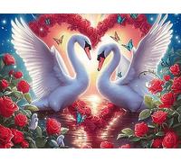 Cisne Rompecabezas 1000 Piezas Cartón Grueso para Parejas Animales fantásticos Vibrantes Desarrollo Habilidades Pieza Decorativa Casa Pack Completo Regalo Cumpleaños 1000 PCS/75x50cm