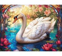 Cisne Rompecabezas 1000 Piezas Cartón para Parejas Colorful Fantasy Vida Silvestre Actividad Tiempo Libre Terapia Relajación Decoración Salón Regalo Sorpresa 1000 PCS/75x50cm