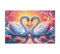 Cisne Rompecabezas 1000 Piezas Cartón para Toda La Familia Animal Mascota Juego Compartir Estimulación Cognitiva Regalo Fin De Año Mejor Valorado 1000 PCS
