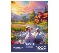 Cisne, Rompecabezas De 1000 Piezas, Juego Estimulante con Competencia Amistosa, Desafío Mental Y Diversión, Pasatiempo Grupos, Reuniones Y Momentos De Convivencia, Apto para Mayores De 12