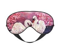 Cisnes blancos con estampado floral rosa para todas las ocasiones, máscara de ojos que bloquea la luz, ideal para camping, turnos, bloquea bien la luz