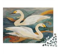 Cisnes cantores en Acuarela Mosaico Rompecabezas Rompecabezas Juego De Habilidad para Toda La Familia 1000pcs (75x50cm)