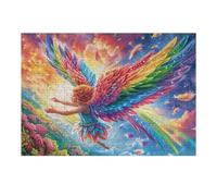 Cisnes con Corazón de Alas Azules Rompecabezas 300 Piezas Cartón Grueso para Parejas Cima Bruma y Resplandor Desarrollo Habilidades Pieza Decorativa Casa Pack Completo Regalo Cumpleaños 300 PCS