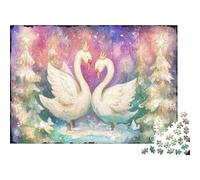 Cisnes Reales en Bosque Invernal Puzzle 1000 Piezas 52x38cm/1000pcs, - Educativo para Familias, Antistrés Creativo, Regalo De Decoración para El Hogar