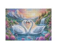 Cisnes Rosas Rompecabezas 300 Piezas Cartón Grueso para Coleccionistas Escarcha Flora y Alféizar Noches De Cita Mejora Concentración Ocio En Casa Regalo Reyes Magos 300 PCS