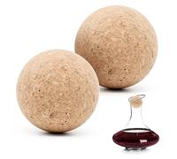 Cisolen 2 Piezas Tapones de Corcho Reutilizables Bola de Corcho de Madera para Vino de 2.4 pulgadas Tapón de Madera para Botella Decantador Reemplazo Jarra de Repuesto Jarra de Vino