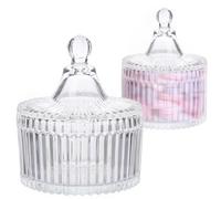 Cisolen 2 Piezas Vintage Tarro De Cristal Tarros De Caramelo Con Tapa Tarro De Caramelo Contenedor Tarro De Cristal Tarros De Almacenamiento Para Caramelos Chocolate Frijoles Galletas