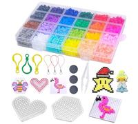 Cisolen 2400pcs Perlas de Planchar 5mm Cuentas para Planchar Hama Beads 24 Colores Perlas Fusibles Planchar Abalorios Cuentas de Hierro Fusión de Cuentas para Niños Cumpleaños Navidad Regalo