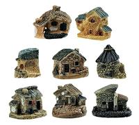Cisolen 8 Piezas Jardín de Hadas en Miniatura Piedra Casas de Hadas en Miniatura Accesorios Mini Piedra Pueblo de Muñecas Decoración de Casa de Flores