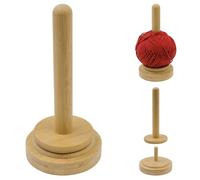 Cisolen Bobinador de lana portátil de madera, soporte de hilo de madera, soporte de bolas de lana, rodamiento de bolas, carrete de lana giratorio, soporte de carrete de lana para almacenamiento de