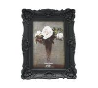 CISOO, Marco para fotos vintage antiguo adornado, 10 x 15 cm, para mesa y pared, diseño floral decorativo, decoración retro del hogar, galería de fotos, Negro