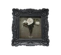 CISOO, Marco para fotos vintage antiguo adornado pequeño, 10 x 10 cm, cuadrado, para mesa y pared, diseño floral decorativo, decoración retro del hogar, galería de fotos, Negro