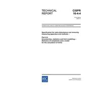 CISPR/TR 16-4-4 Ed. 1.0 en:2003, Specification for radio disturbance and immunity measuring apparatus and methods - Part 4-4: Uncertainties, ... and a model for the calculation of limits