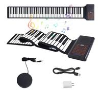 CISSIYOG Piano plegable de 88 teclas, piano plegable con 128 ritmos, 128 tonos y 20 demos, con Bluetooth MIDI y pedal para adultos, niños y principiantes