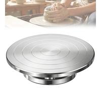 CISSIYOG Rueda de alfarero, 30 cm, de aluminio, rueda de cerámica de doble cara, para esculpir, modelismo, decoración de tartas, pintura de figuras, para girar manualmente