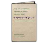 CIT-1019 Tarjeta de Feliz Cumpleaños Cita en papel natural con fibra con sobres "La edad solo importa en la medida en que se cree: ¡Seamos escépticos!" Aloïs Antoine Argus Hecho en Francia