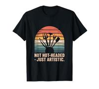 Cita artística Divertida con Texto en inglés Not Hot Headed Just Artístico Camiseta