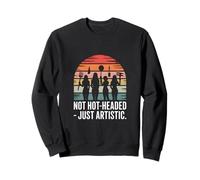 Cita artística Divertida con Texto en inglés Not Hot Headed Just Artístico Sudadera