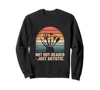 Cita artística Divertida con Texto en inglés Not Hot Headed Just Artístico Sudadera