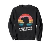 Cita artística Divertida con Texto en inglés Not Hot Headed Just Artístico Sudadera
