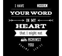 Cita bíblica: esconde tu palabra en mi corazón para que yo Calcomanías de letras 54.6x56.9cm Pintura mural artística Blanco