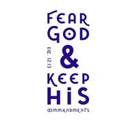 Cita bíblica: Teme a Dios y guarda sus mandamientos. Decoración de vinilo para pared 42x102.6cm Removible sin dejar pegamento Azul oscuro