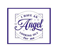 Cita conmemorativa navideña: tengo un ángel mirándome. Pegatinas de grabado 41x49.3cm Incluye kit de película de transferencia Azul oscuro