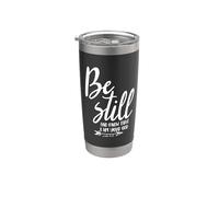 Cita cristiana con versículo bíblico Be Still And Know Vaso térmico de acero inoxidable de doble pared