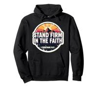 Cita Cristiana con versículo bíblico Stand Firm In The Faith Vintage Sudadera con Capucha