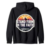 Cita Cristiana con versículo bíblico Stand Firm In The Faith Vintage Sudadera con Capucha