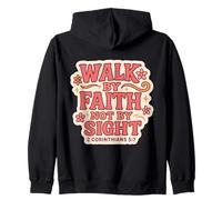 Cita Cristiana con versículo bíblico Walk by Faith Not by Sight Women Sudadera con Capucha