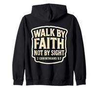 Cita Cristiana con versículo de la Biblia Walk by Faith Not by Sight Jesús Sudadera con Capucha