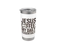 Cita cristiana de Jesús y café Vaso térmico de acero inoxidable de doble pared