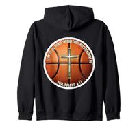 Cita Cristiana del versículo de la Biblia de Baloncesto Filipenses 4:13 Sudadera con Capucha