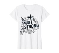 Cita Cristiana Dios religioso Ella es Fuerte Niñas Mujeres Camiseta gráfica económica, Mujer, Blanco, XS