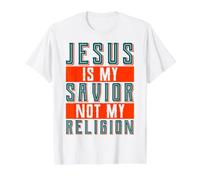 Cita Cristiana Dios religioso Jesús es mi Salvador Nacido de Nuevo Camiseta gráfica económica, Hombre, Blanco, XL