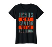 Cita Cristiana Dios religioso Jesús es mi Salvador Nacido de Nuevo Camiseta gráfica económica, Mujer, Negro, XS
